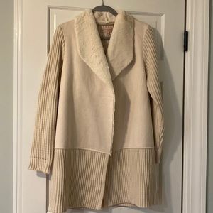 Philosophy for Anthropologie faux suede, knit & faux fur coat